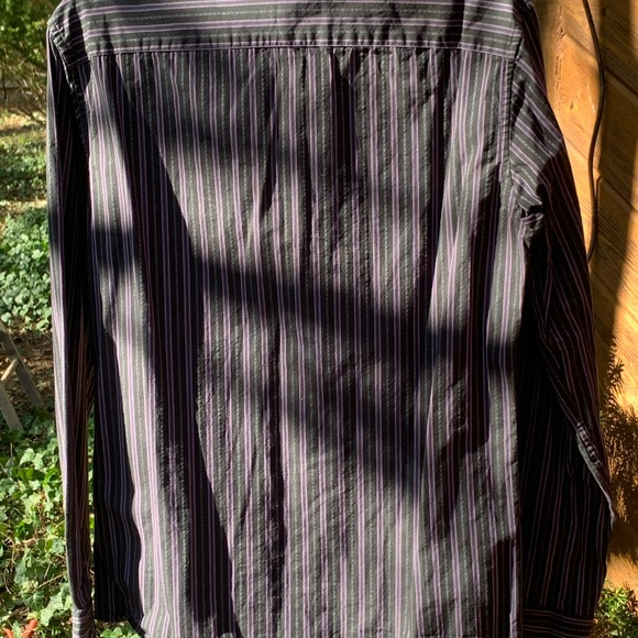 Men’s slim fit black and purple button down - Picture 4 of 4
